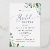 Waterverf Eucalyptus Greenery Vrijgezellenfeest Folie Uitnodiging (Voorkant)