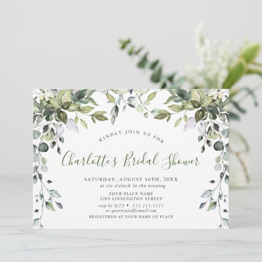 Waterverf Eucalyptus Greenery Vrijgezellenfeest Kaart (Staand voorkant)