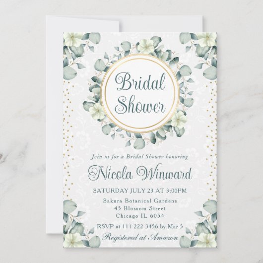 Waterverf Eucalyptus Greenery Vrijgezellenfeest Kaart (Voorkant)