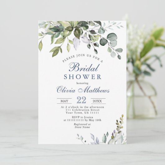 Waterverf Eucalyptus Greenery Vrijgezellenfeest Kaart (Staand voorkant)