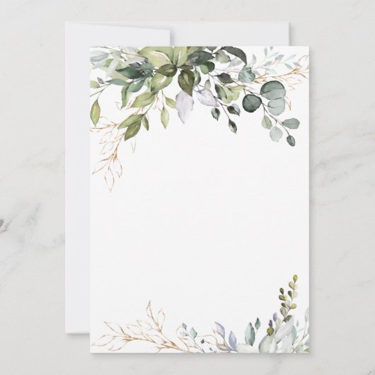 Waterverf Eucalyptus Greenery Vrijgezellenfeest Kaart (Achterkant)