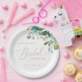 Waterverf Eucalyptus Greenery Vrijgezellenfeest Papieren Bordje (Feest)