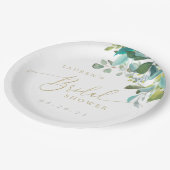 Waterverf Eucalyptus Greenery Vrijgezellenfeest Papieren Bordje (Gekanteld)