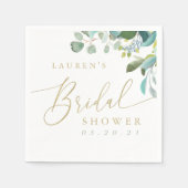 Waterverf Eucalyptus Greenery Vrijgezellenfeest Servet (Voorkant)