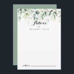 Waterverf Eucalyptus Greenery Weddenschap Advieskaart<br><div class="desc">Deze waterverf eucalyptus greenery bruiloft-advieskaart is perfect voor een rustige bruiloft. Dit artistieke ontwerp kenmerkt handgetekende, waterverf eucalyptusgroene bladeren, die de natuurlijke schoonheid inspireren. Deze kaarten zijn perfect voor een bruiloft, vrijgezellenfeest, baby shower, graduatiedag en nog veel meer. Pas de kaarten aan met de namen van de bruid en de...</div>