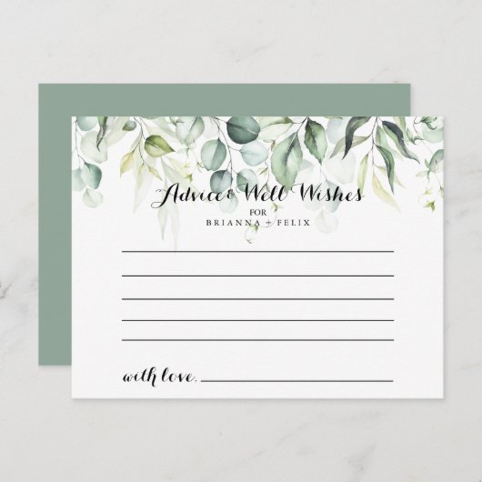 Waterverf Eucalyptus Greenery Weddenschap Briefkaart (Voorkant / Achterkant)