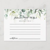 Waterverf Eucalyptus Greenery Weddenschap Briefkaart (Voorkant)