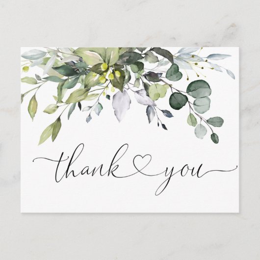 Waterverf Eucalyptus Greenery Weddenschap Hartelij Briefkaart (Voorkant)
