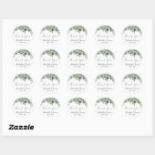 Waterverf Eucalyptus Greenery Weddenschap Hartelij Ronde Sticker (Vel)