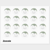 Waterverf Eucalyptus Greenery Weddenschap Hartelij Ronde Sticker (Vel)