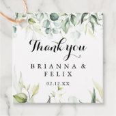 Waterverf Eucalyptus Greenery Wedding Bedankjes Labels (Voorkant)