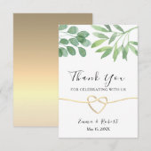 Waterverf Eucalyptus Greenery Wedding Bedankkaart (Voorkant / Achterkant)