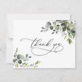 Waterverf Eucalyptus Greenery Wedding Bedankkaart (Voorkant)