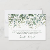 Waterverf Eucalyptus Greenery Wedding Bedankkaart (Achterkant)