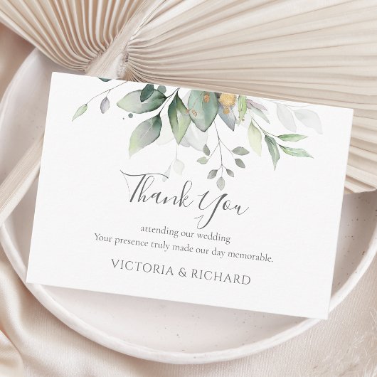 Waterverf Eucalyptus Greenery Wedding Bedankkaart