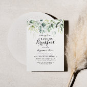Waterverf Eucalyptus Greenery Wedding Breakfast Kaart