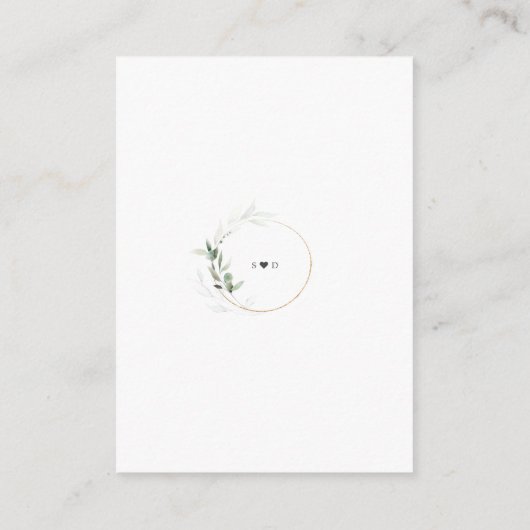 Waterverf Eucalyptus Greenery Wedding Details Informatiekaartje (Achterkant)