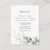 Waterverf Eucalyptus Greenery Wedding Details Informatiekaartje (Voorkant)