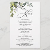 Waterverf Eucalyptus Greenery Wedding Dinner Menu (Voorkant)