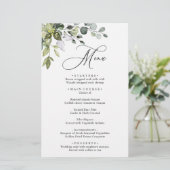 Waterverf Eucalyptus Greenery Wedding Dinner Menu