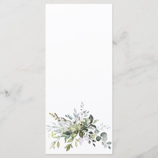 Waterverf Eucalyptus Greenery Wedding Dinner Menu (Achterkant)