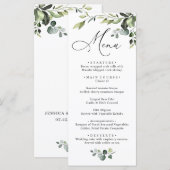 Waterverf Eucalyptus Greenery Wedding Dinner Menu (Voorkant / Achterkant)