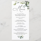 Waterverf Eucalyptus Greenery Wedding Dinner Menu (Voorkant)