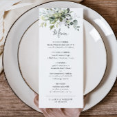 Waterverf Eucalyptus Greenery Wedding Dinner Menu