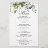 Waterverf Eucalyptus Greenery Wedding Dinner Menu (Voorkant)
