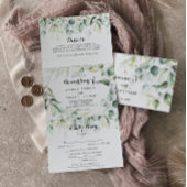 Waterverf Eucalyptus Greenery Wedding Drieluik Uitnodiging
