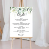 Waterverf Eucalyptus Greenery Wedding Drink Menu Poster