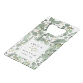 Waterverf Eucalyptus Greenery Wedding Favor Creditkaart Flessenopener (Voorkant Gekanteld)