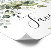 Waterverf Eucalyptus Greenery Wedding Favor Sign Poster (Hoek)