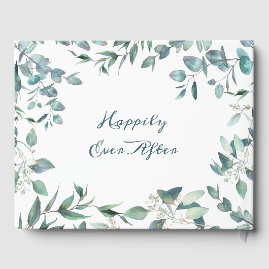 Waterverf Eucalyptus Greenery Wedding Gastenboek (Achterkant)