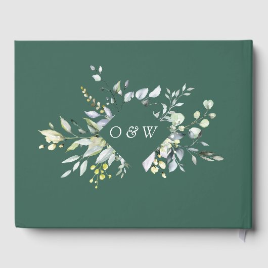 Waterverf Eucalyptus Greenery Wedding Gastenboek (Achterkant)