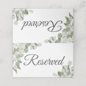 Waterverf Eucalyptus & Greenery Wedding Gereservee Plaatskaartje (Buitenkant ongevouwen)