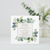 Waterverf Eucalyptus Greenery Wedding Invitation Kaart (Staand voorkant)