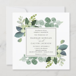 Waterverf Eucalyptus Greenery Wedding Invitation Kaart