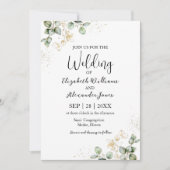 Waterverf Eucalyptus Greenery Wedding Invitation Kaart (Voorkant)