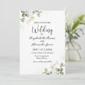 Waterverf Eucalyptus Greenery Wedding Invitation Kaart (Staand voorkant)