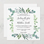 Waterverf Eucalyptus Greenery Wedding Invitation Kaart (Voorkant / Achterkant)