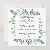 Waterverf Eucalyptus Greenery Wedding Invitation Kaart (Voorkant)