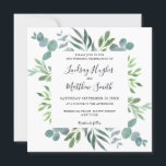 Waterverf Eucalyptus Greenery Wedding Invitation Kaart<br><div class="desc">Waterverf Eucalyptus Greenery Wedding Invitation. Nodig familie en vrienden uit voor je huwelijksfeest met deze elegante huwelijksuitnodiging. Het is voorzien van een oorspronkelijke waterverf eucalyptus en andere bladeren en bladeren in groene tinten. Pas deze uitnodiging aan met uw namen en details. Omdat we ons eigen kunstwerk creëer, zal je dit...</div>