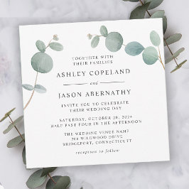 Waterverf Eucalyptus Greenery Wedding Invitation Kaart