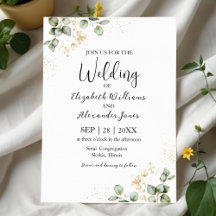 Waterverf Eucalyptus Greenery Wedding Invitation