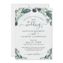 Waterverf Eucalyptus Greenery Wedding Invitation
