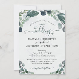 Waterverf Eucalyptus Greenery Wedding Invitation Kaart