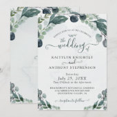 Waterverf Eucalyptus Greenery Wedding Invitation Kaart (Voorkant / Achterkant)