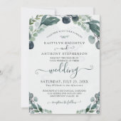 Waterverf Eucalyptus Greenery Wedding Kaart (Voorkant)