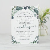Waterverf Eucalyptus Greenery Wedding Kaart (Staand voorkant)